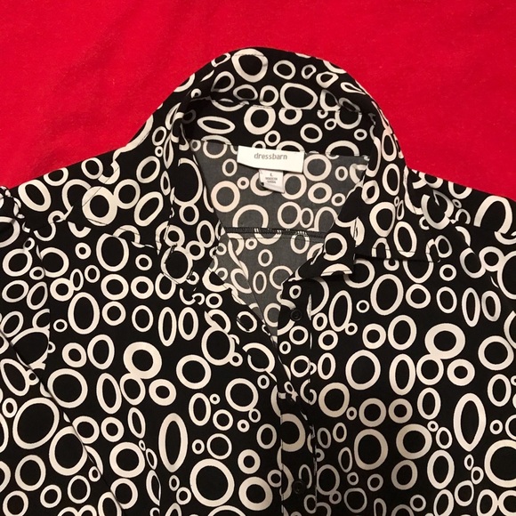 Dressbarn Blouse Black and White with Geometric Shape Size Large - Picture 3 of 4